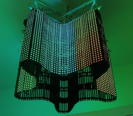 Indoor Outdoor Flexible Advertising LED Mesh Screen Transparent For Facade Lighting