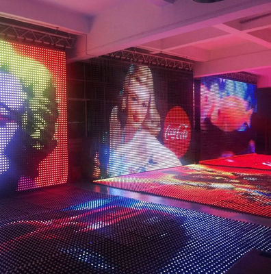 Flexible Outdoor Permanent LED Mesh Screen Festival Decoration Advertising