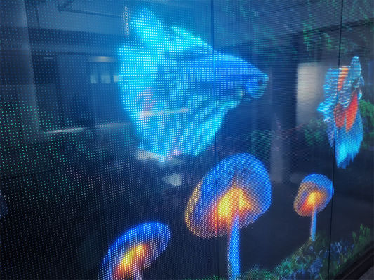 P16 DC5V RGB kleur LED transparant film scherm voor binneninstallatie