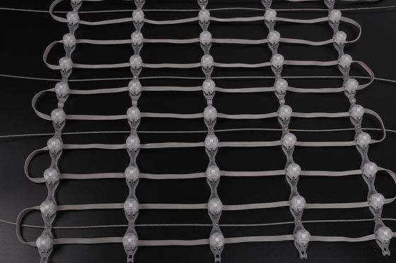 20 mm transparant pixelmesh-scherm waterdicht buitenprogrammabel LED-gordijnscherm