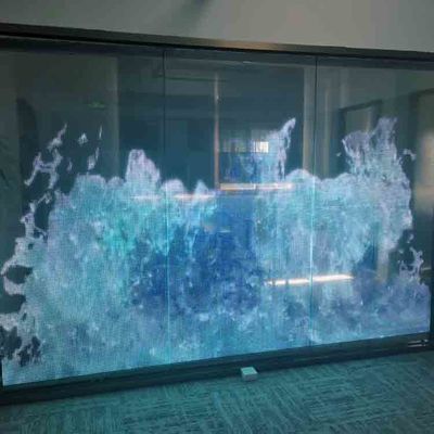 Hoge helderheid geleid doorzichtig scherm voor glazen raam P6.25 P8 P10 Indoor Led Film Display