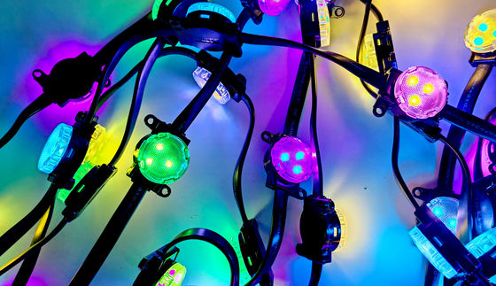 DMX512 Full Color Pixel IC DC12V Attractie Rit LED Lichten 3Leds 30mm Buiten Decoratie Veranderlijke Punt Lichten