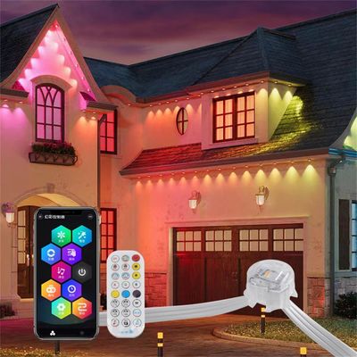 Smart RGB Outdoor Kerstverlichting 20mm DC12V App Controller IP67 Waterdicht voor dak- en deurdekoratie