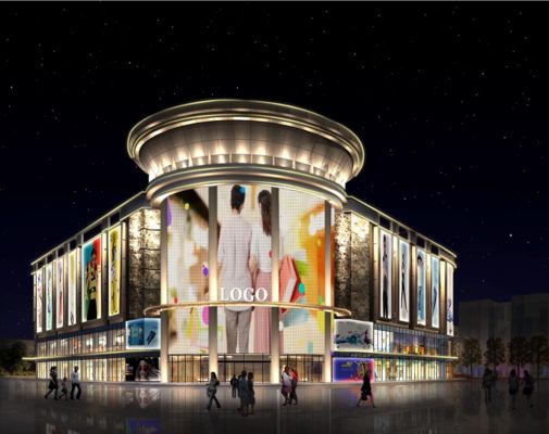 Lichtgewicht flexibel LED-gaasscherm Gebouw Buitengordijn voor digitale bewegwijzering en displays