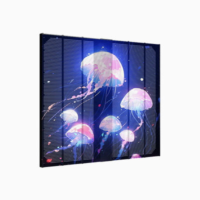 800W/m2 Maximum Power Transparent Glass LED Grille Screen for Indoor Outdoor Full Color Electronic Advertising