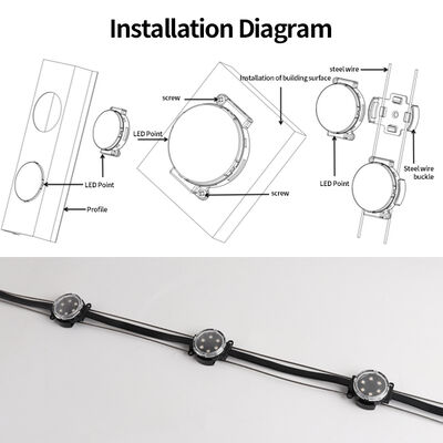 Buiten 40mm 50mm 100mm SMD3535 DMX 512 Digitale RGB Led Pixel IP67 Waterdicht