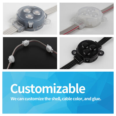 30mm 12V SMD3535 RGBW IP67 Waterproof LED Point Light with 120 Beam Angle and UV Resistant PC Material