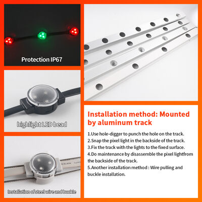 LED Point Light Source RGBW 25mm IP67 SMD3535 0.75W For Outdoor Building Decoration