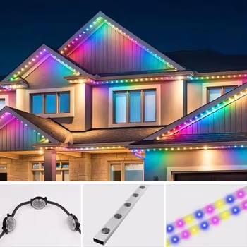 AC48V RGB LED Pixel Light Permanent Holiday Light 50mm IP67 Point Lamp Met Aluminium Track